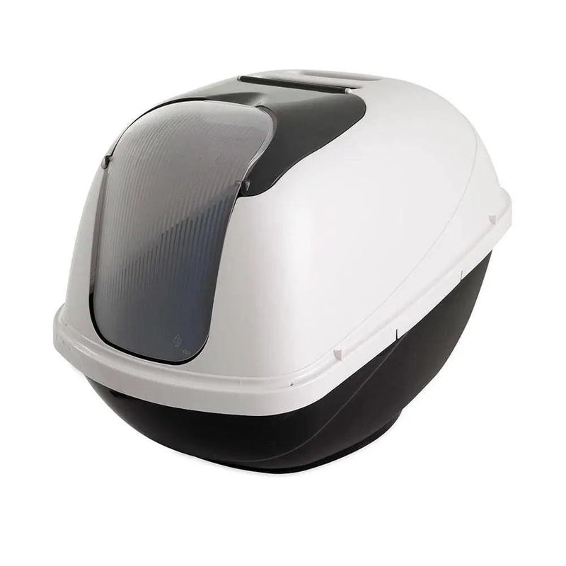 Petmate Flip-Top Hooded Litter Pan For Cat Black Color Jumbo