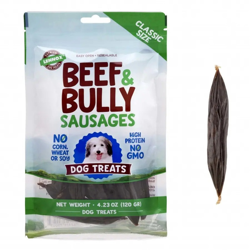 Lennox Beef & Bully Sausages Dog Treat  4.23 oz