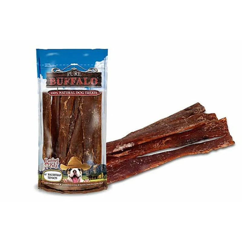 Loving Pets Pure Buffalo 4-6 Backstrap Tendon Dog Treats 20ct
