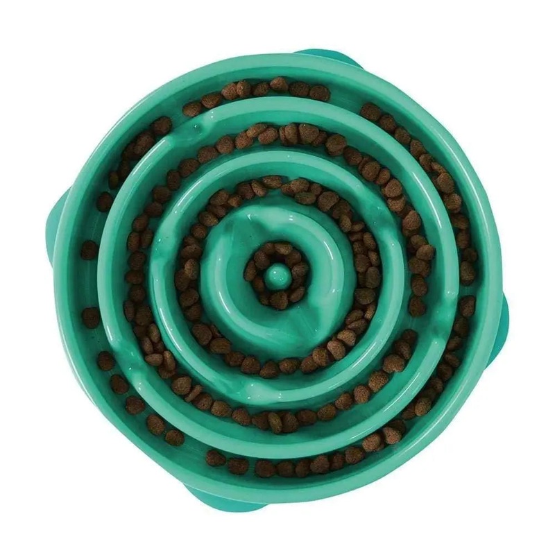 Outward Hound Fun Feeder Slo-Bowl for Dog Teal Color 1.7 Lbs
