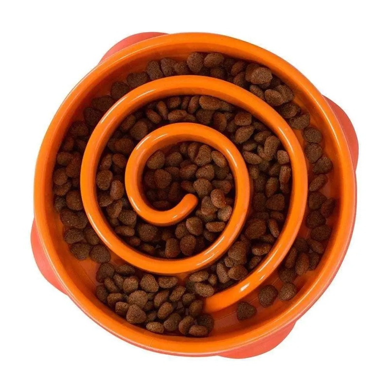 Outward Hound Fun Feeder Slo-Bowl Mini for Dog Orange Color 1.4 Lbs
