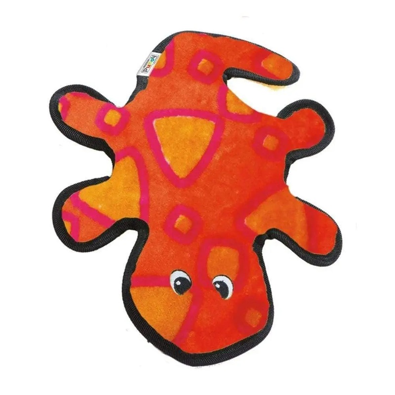 Outward Hound Invincibles Gecko Squeaky Dog Toys Red/Orange Color 2 Count