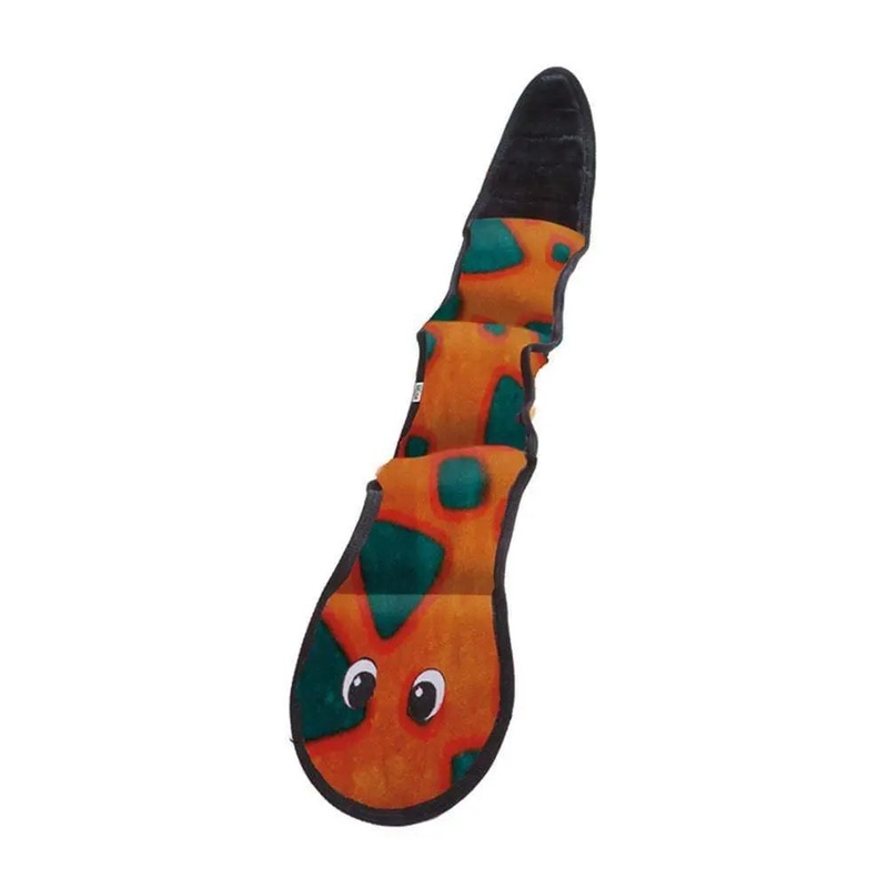 Outward Hound Invincibles Snakes Chews Dog Toys Orange/Blue Color Small