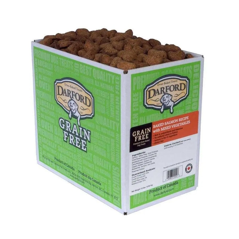 Darford Grain Free Baked Salmon Recipe with Mixed Vegetables Dog Treats 15 Lbs