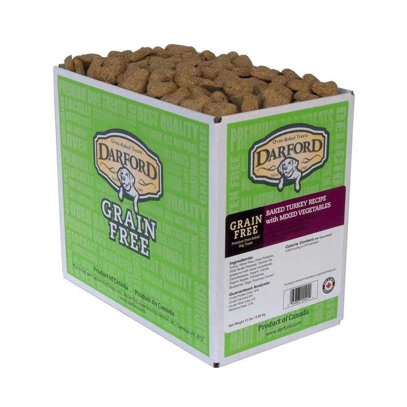 Darford Grain Free Baked Turkey Recipe with Mixed Vegetables Dog Treats 15 Lbs