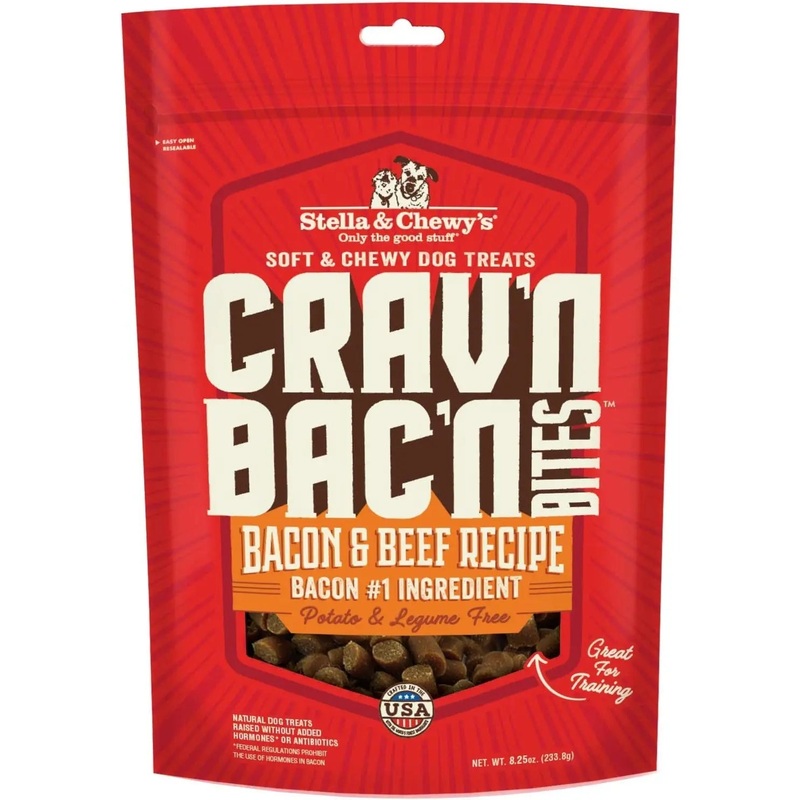Stella & Chewys Dog Crav’N Bacon Bites Beef 8.25Oz