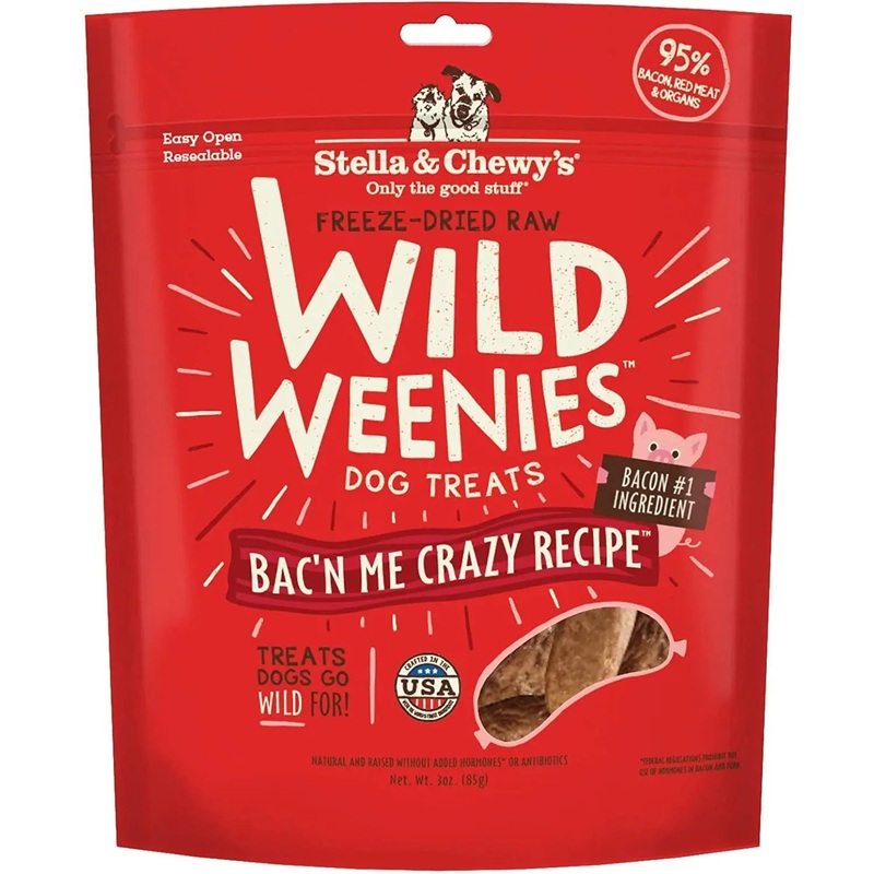 Stella & Chewys Dog Freeze-Dried Weenie Bacon Dog Treats