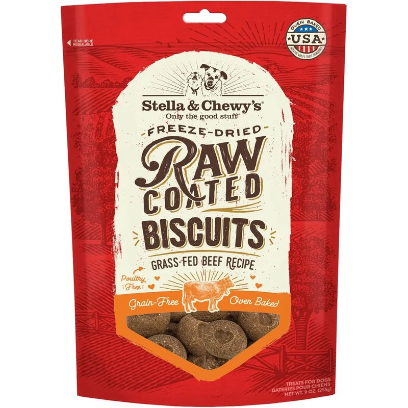 Stella & Chewys Dogs Raw Coated Biscuits Dog Treata 9Oz