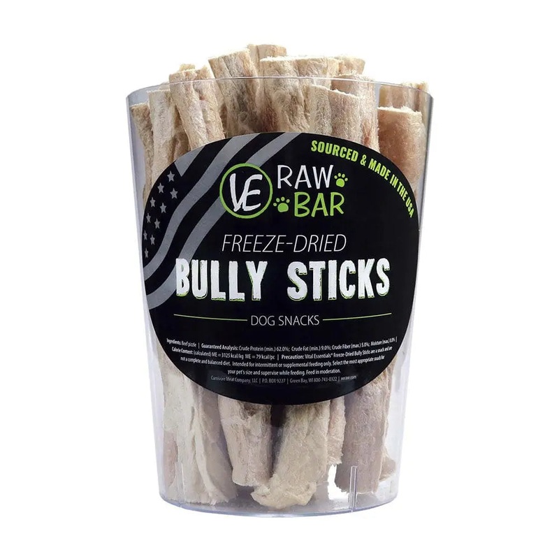 Vital Essentials Raw Bar Freeze-Dried Bully Sticks Dog Treats 35 Piece/Bag