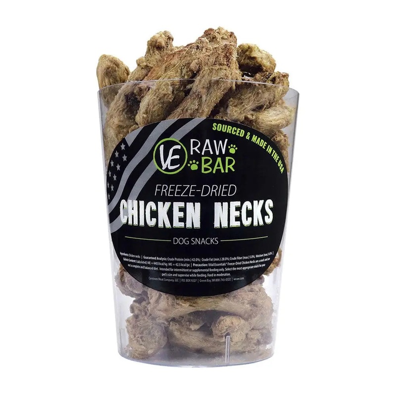 Vital Essentials Raw Bar Freeze-Dried Chicken Necks Dog Treats 55 pcs
