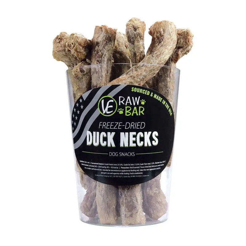 Vital Essentials Raw Bar Freeze-Dried Duck Necks Dog Treats 24 Piece/Bag