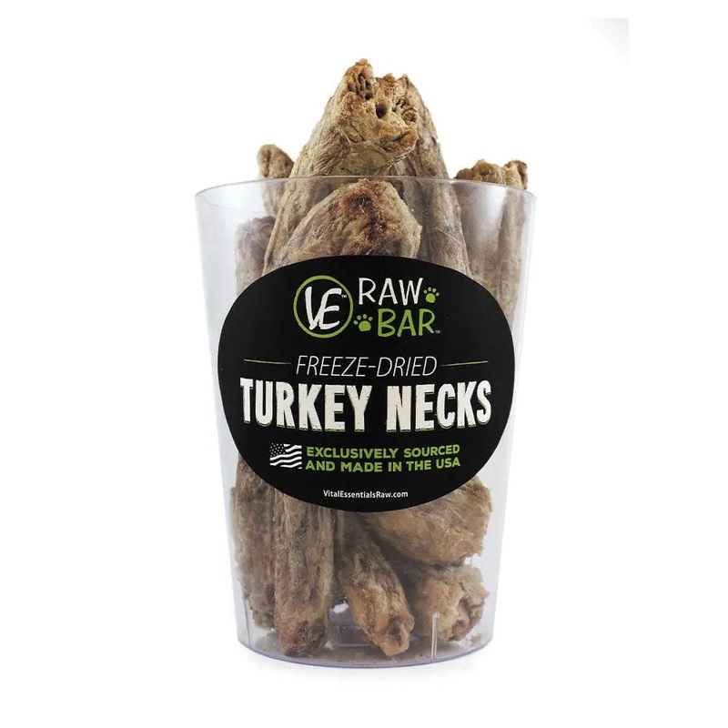 Vital Essentials Raw Bar Freeze-Dried Turkey Necks Dog Treats 12 Piece/Bag