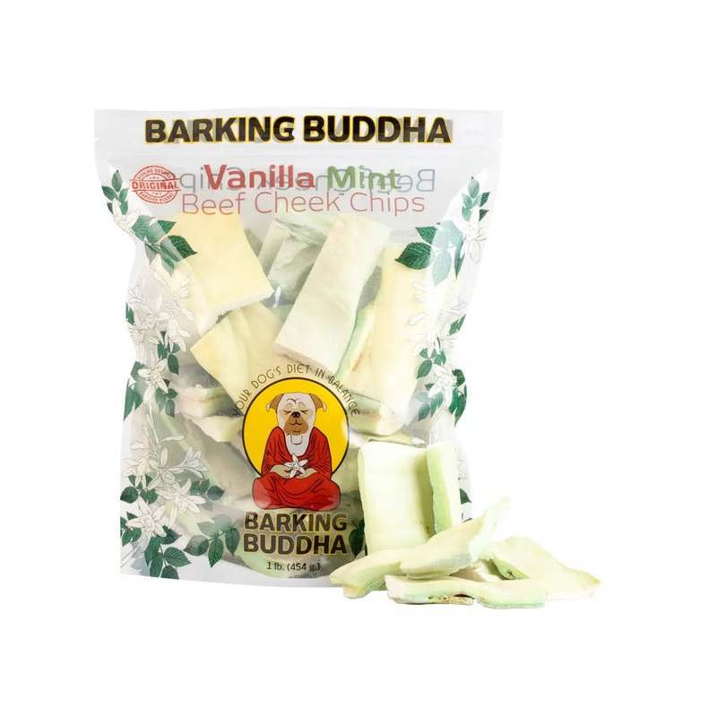 Barking Buddha Vanilla Mint Beef Cheek Chips 1 lb. Value Bag