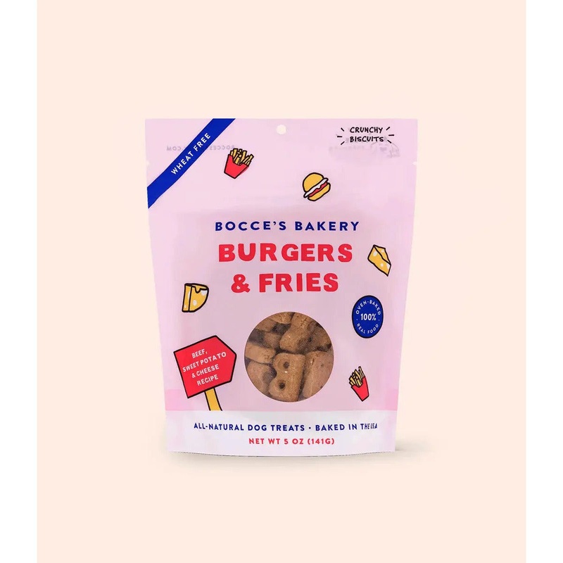Bocce’s Bakery Burgers & Fries 5oz Biscuits Dog Treats