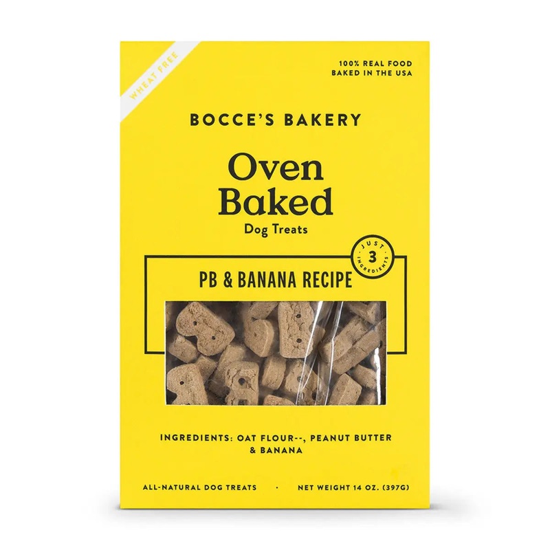Bocce’s Bakery PB + Banana 14oz Biscuit Boxes Dog Treats