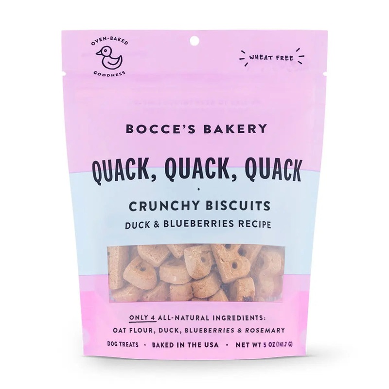 Bocce’s Bakery Quack Quack Quack 5oz Biscuit Bags Dog Treats