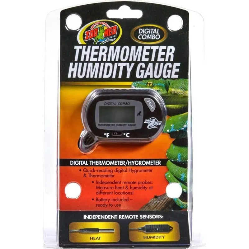 Zoo Med Digital Combo Thermometer Humidity Gauge Black