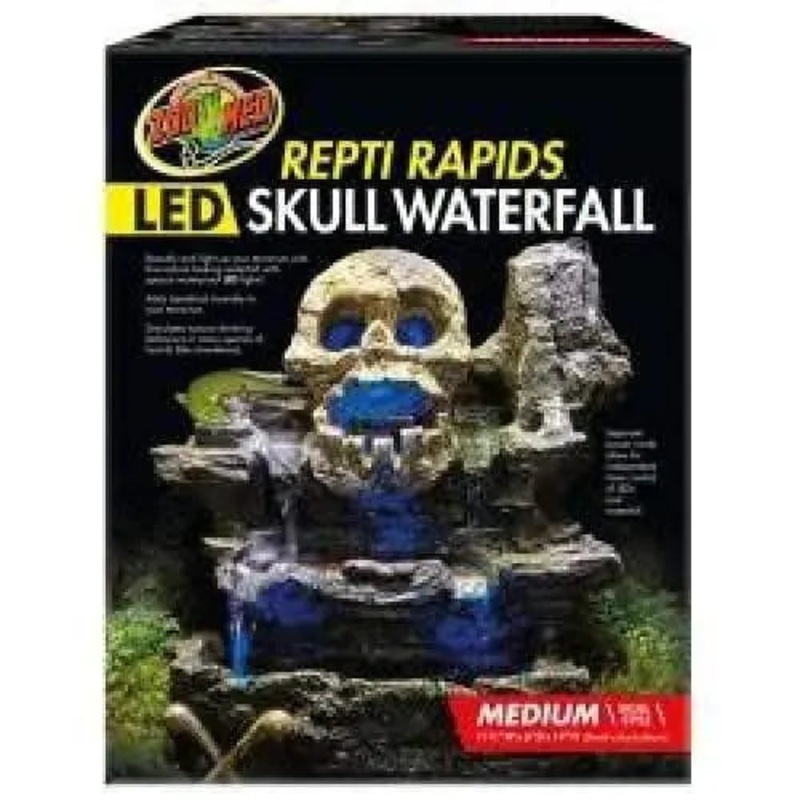 Zoo Med Natural Rock Rapids LED Skull Reptile Waterfall Terrariums