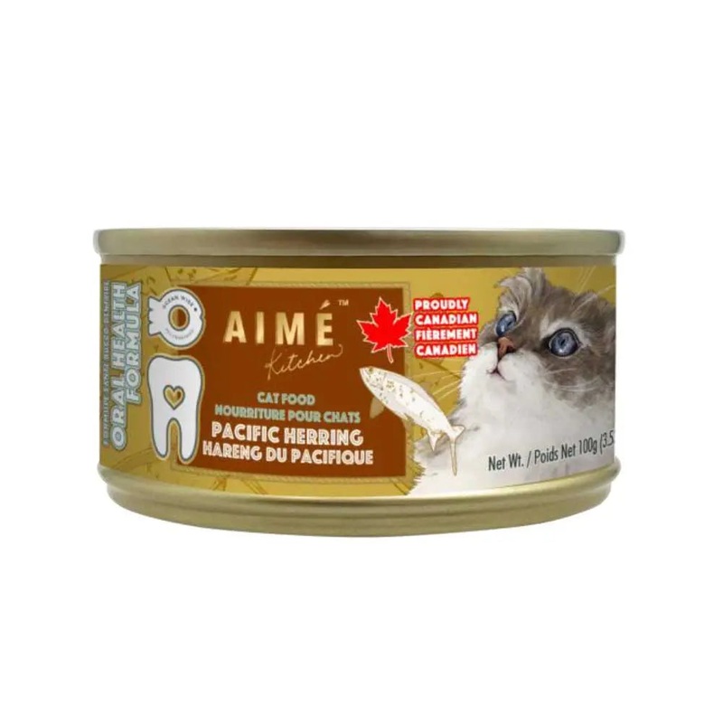 Aime Kitchen Oral Health Minced Pacific Herring Wet Cat Food 24/3.5oz