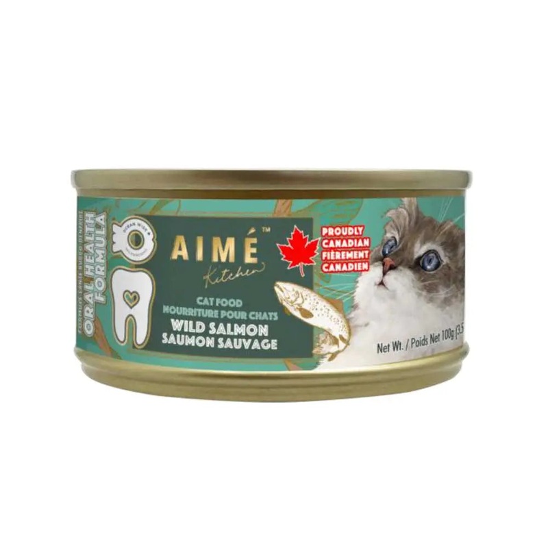 Aime Kitchen Oral Health Minced Wild Salmon Wet Cat Food 24/3.5oz