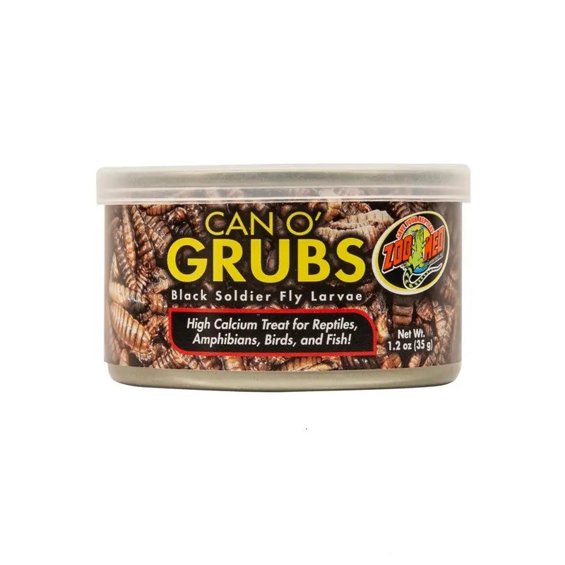 Zoo Med Can O’ Grubs Treat for Reptiles, Amphibians, Birds and Fish.1.2 oz