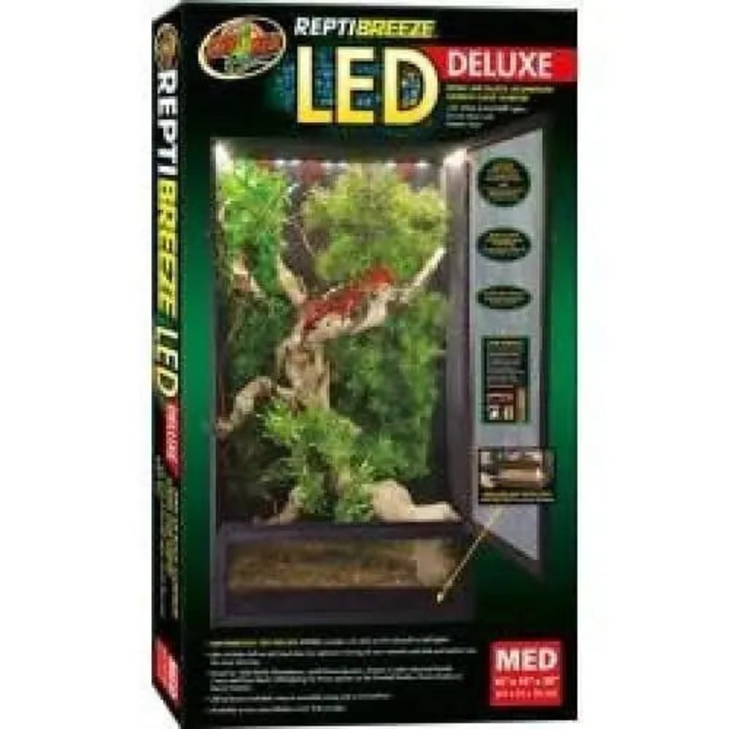 Zoo Med ReptiBreeze LED Deluxe Open Air Aluminum Screen Cage