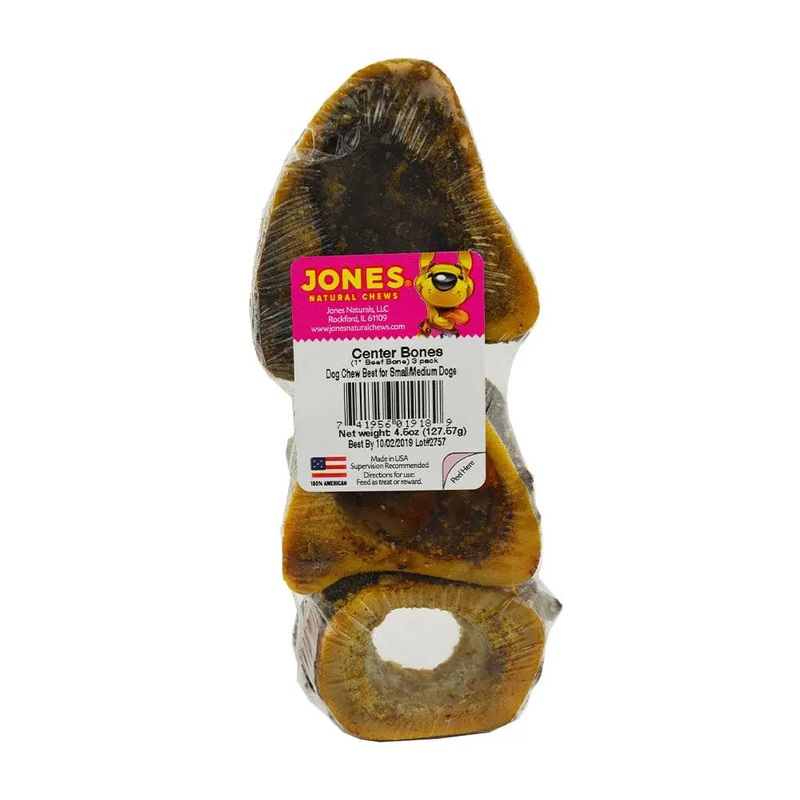 Jones Beef Center Bone Natural Dog Chews 1 Inch 3 Pack