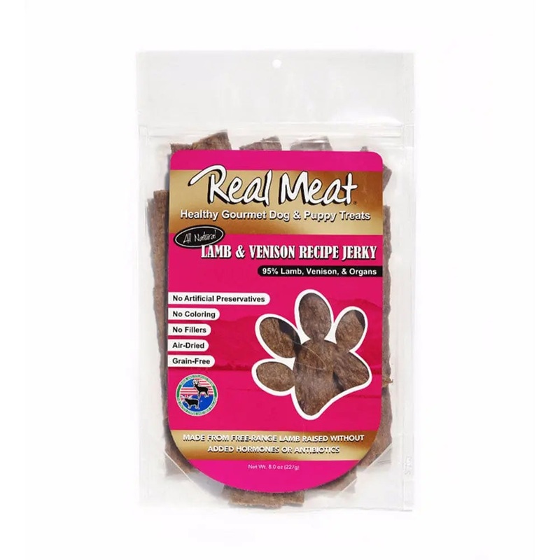 Real Meat Lamb Venison Jerky Stix Dog Treats 8 Oz