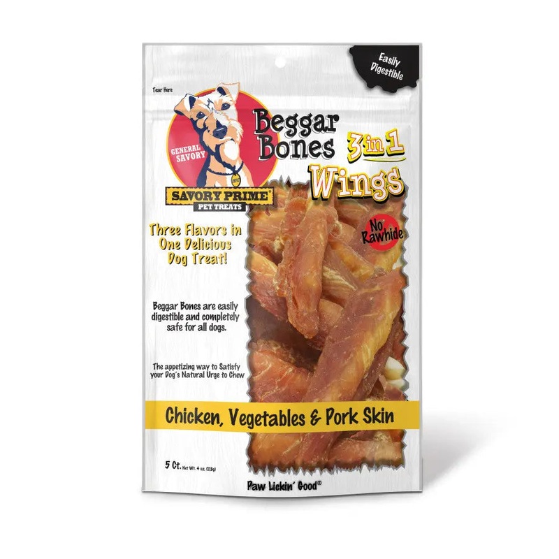 Savory Prime Beggar Bone 3in1 Wings Dog Treat