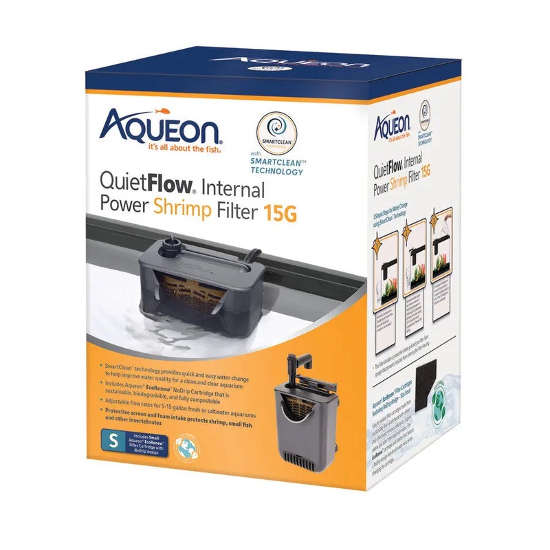 Aqueon QuietFlow SmartClean Internal Shrimp Filter