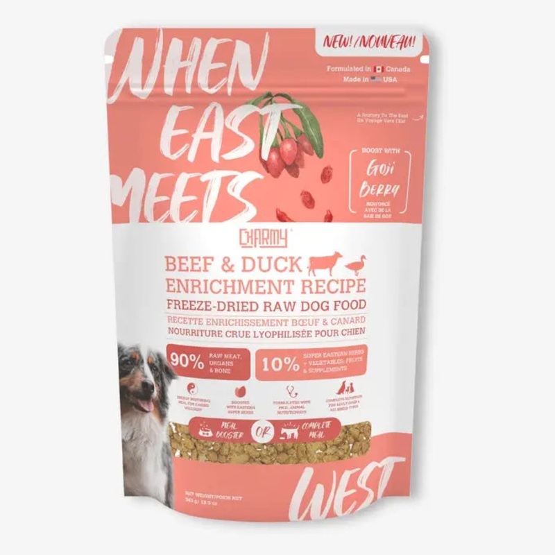 Charmy Pet Beef & Duck Enrichment Recipe – Boost with Goji Berry Freeze Dried Raw Dog Food