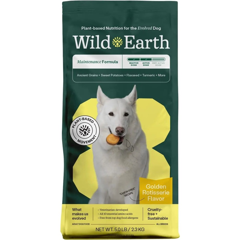 Wild Earth Maintenance Formula Vegan Dog Food Allergy Relief Golden Rotisserie Flavor