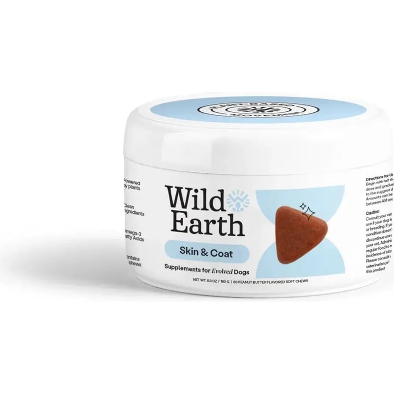 Wild Earth Skin & Coat Soft Chews Vegan Dog Supplements