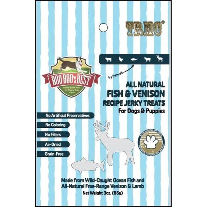 Boo Boo’s Best Fish & Venison Jerky Dog Treats 3oz