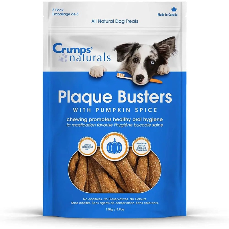 Crumps’ Naturals Pumpkin Plaque Busters Dental Dog Treats