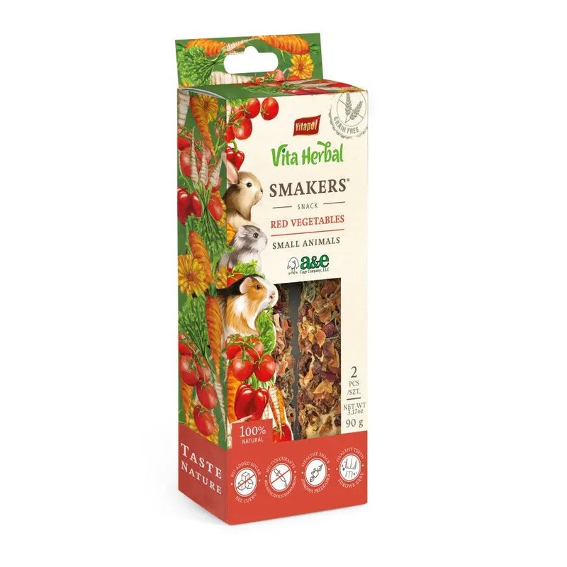 A & E Cages Vitapol Vita Herbal Smakers Red Vegetables Small Animal Treat 2 pk
