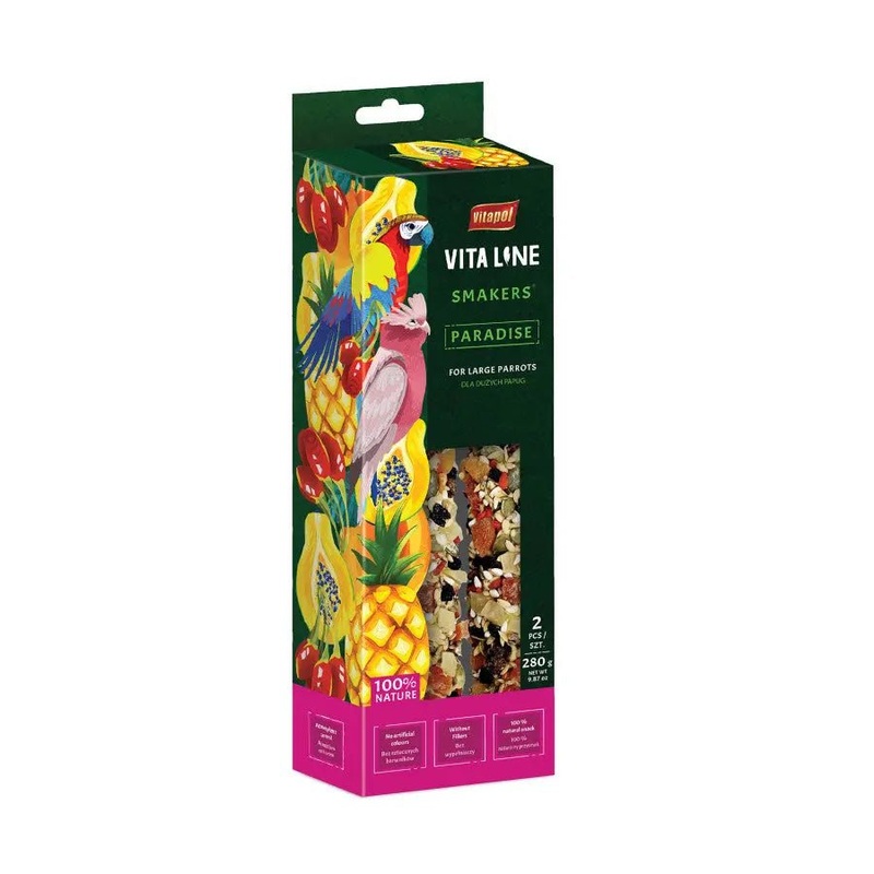 A & E Cages Vitapol Vita Line Smakers Paradise for Large Parrots 280 g, 2 pk