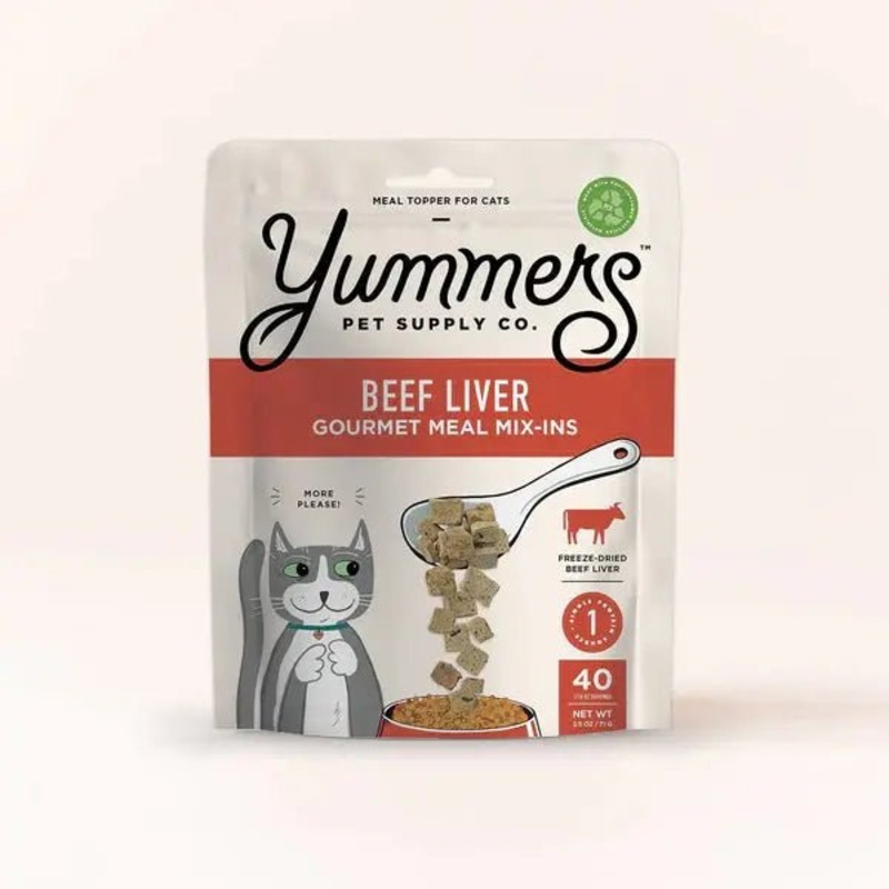Yummers Freeze dried Beef Liver Gourmet Meal Mix in for Cats Food Topper, 2.5 oz.