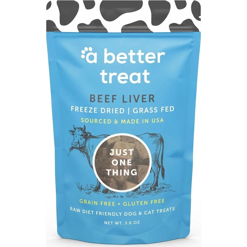 A Better Treat Freeze Dried Raw Grass Fed Beef Liver Dog and Cat Treats
