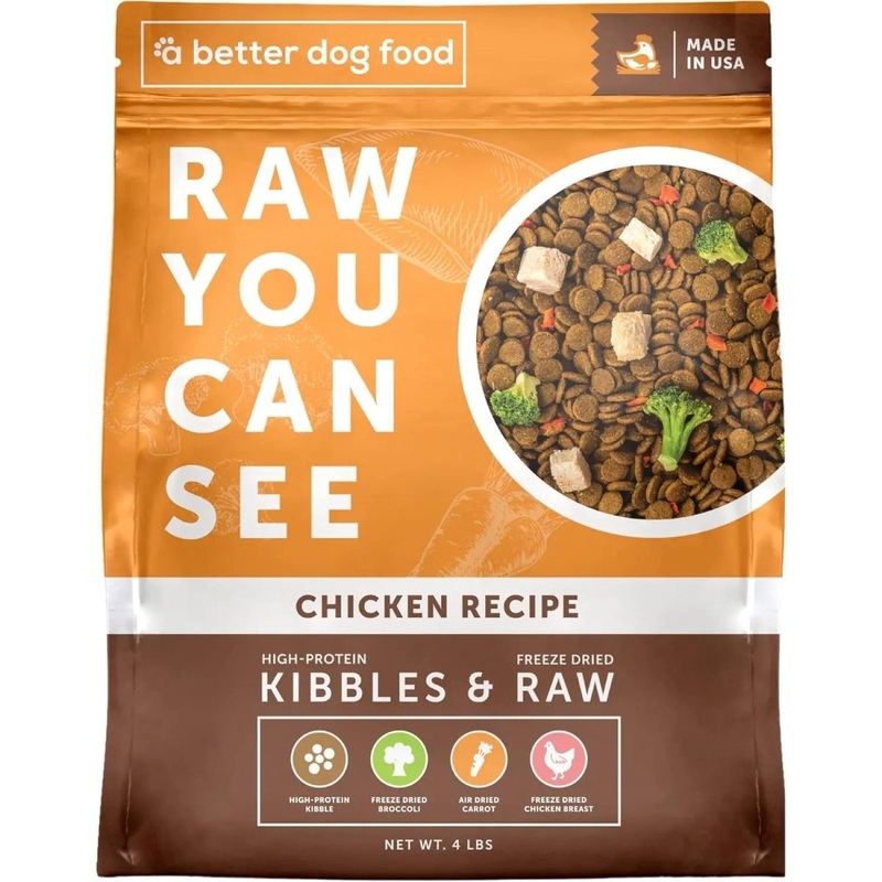 A Better Treat Raw You Can See Chicken Dog Freeze-Dried Food 4lb