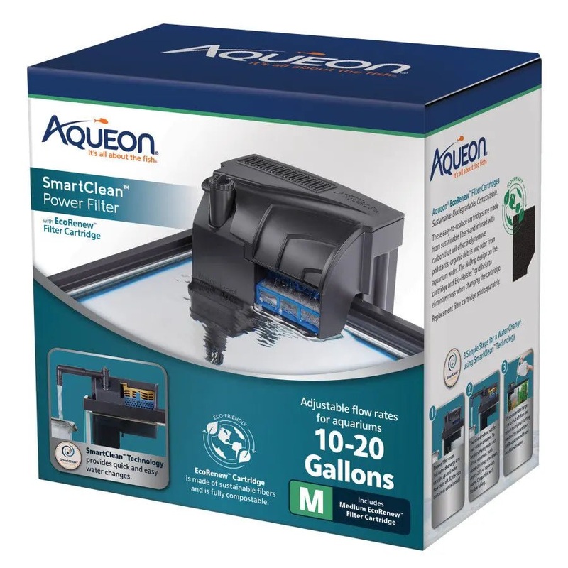 Aqueon SmartClean Power Filter with EcoRenew Filter Cartridge