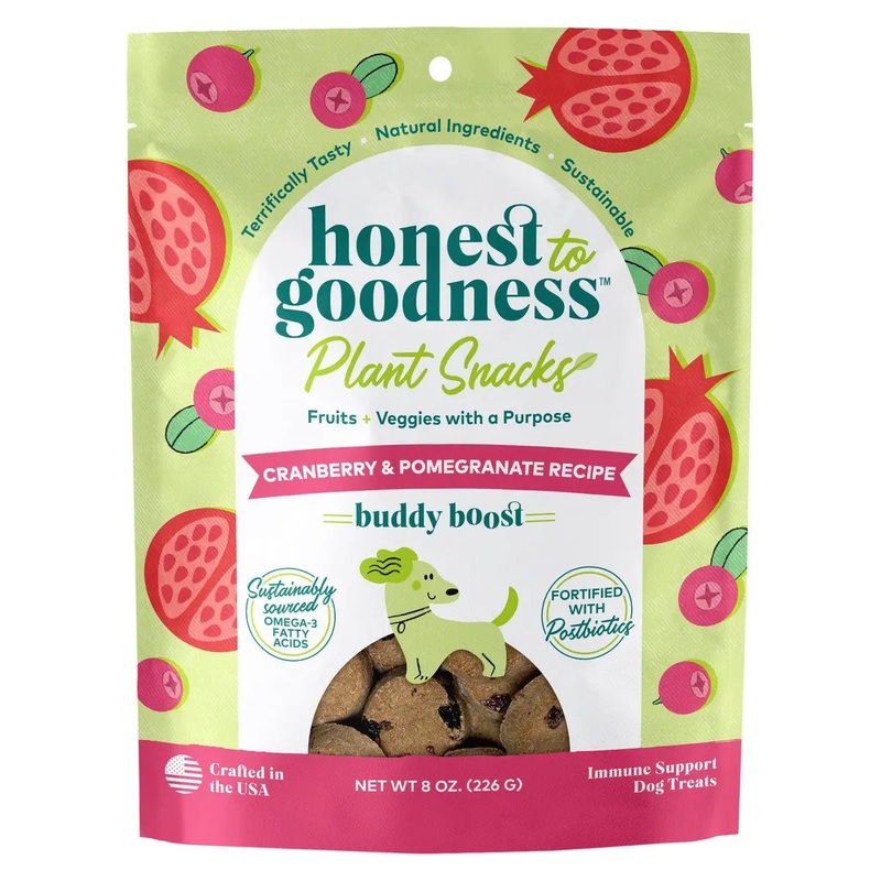 Honest To Goodness Plant Snacks Buddy Boost Cranberry & Pomegranate Recipe Dog Treats 8oz