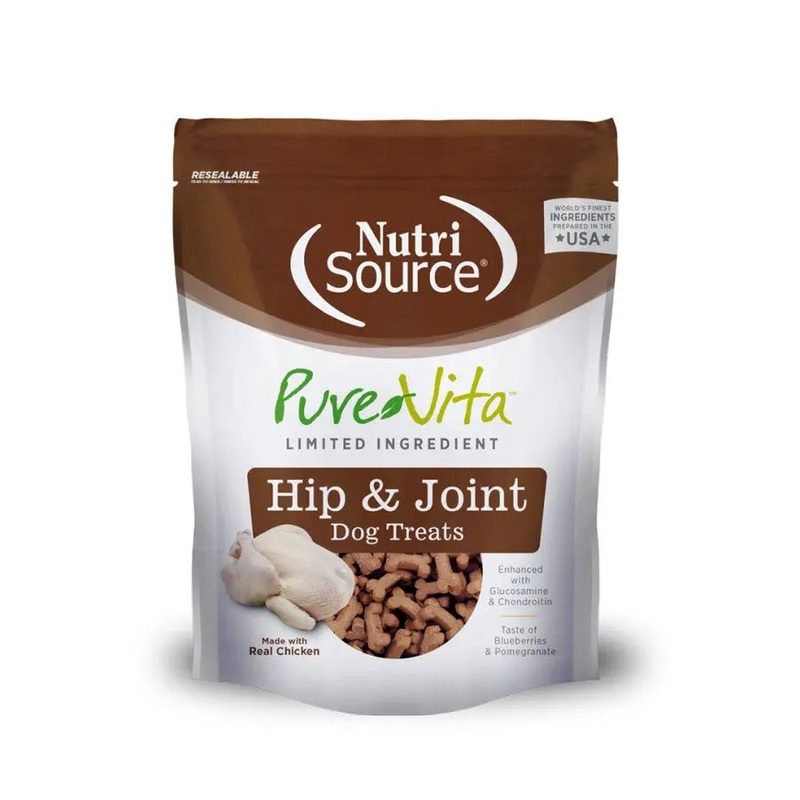 NutriSource PureVita LID Hip and Joint Chicken Dog Treats 6 oz