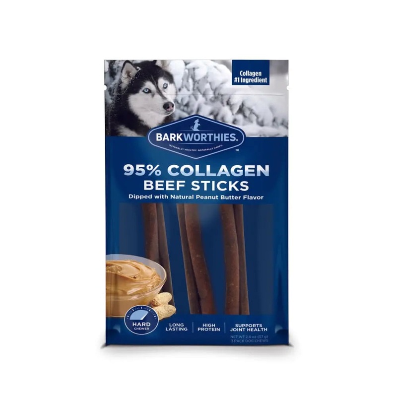 Barkworthies Collagen Beef Sticks Peanut Butter Flavor 6 3 Pack