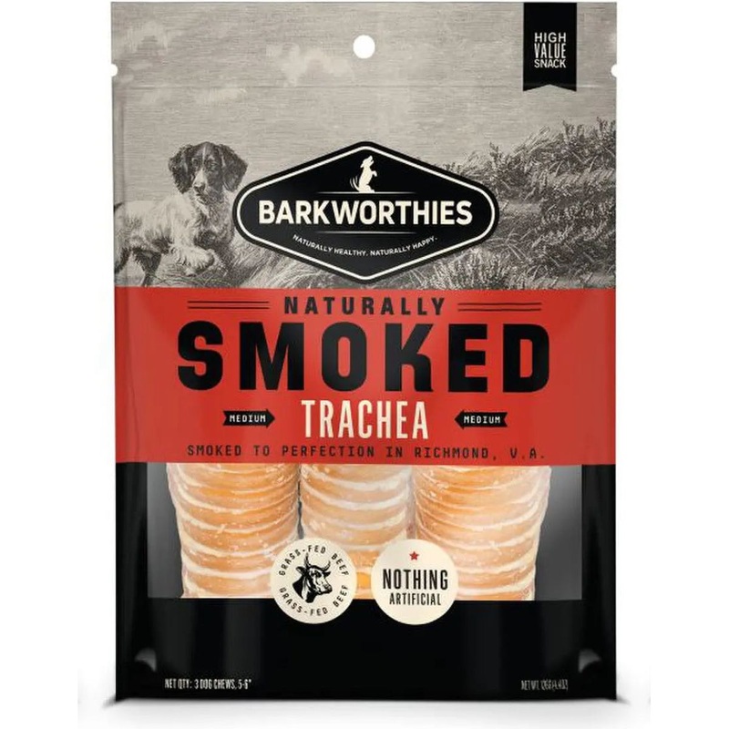 Barkworthies Smoked 6 Trachea Dog Treats 3pk