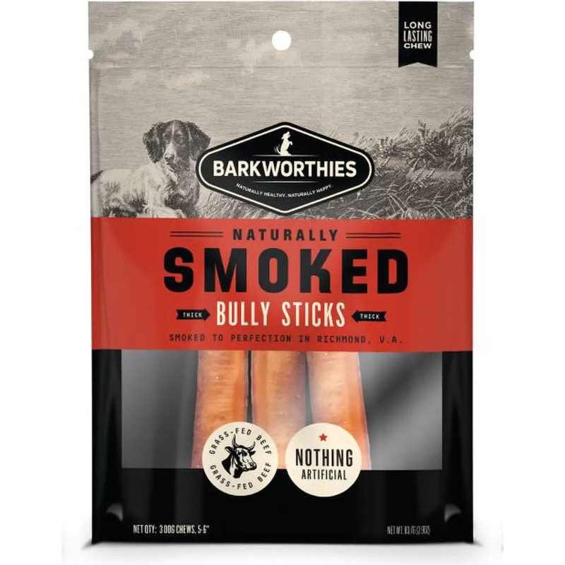 Barkworthies Smoked Bully 6 Dog Treats 3pk