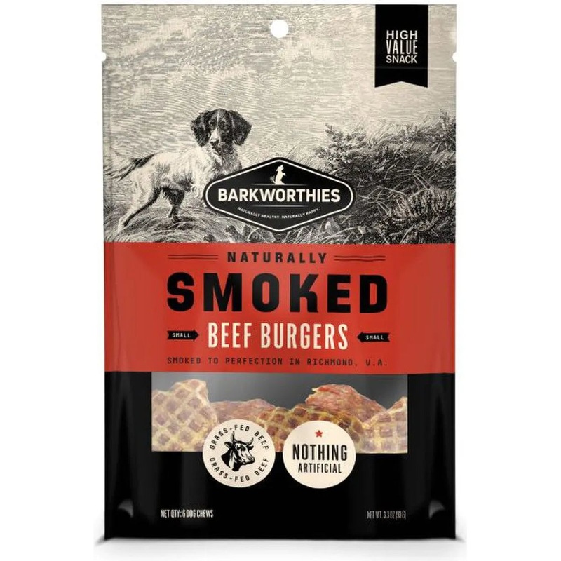 Barkworthies Smoked Burgers Dog Treats 6pk