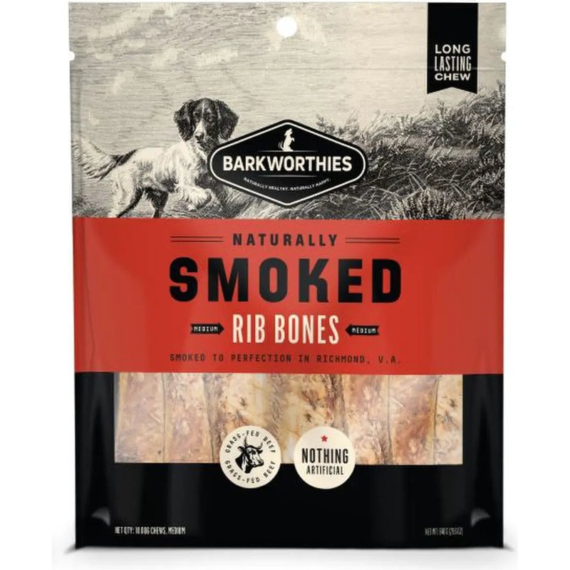 Barkworthies Smoked Rib Dog Treats 10pk