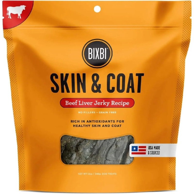 BIXBI Skin & Coat Beef Jerky Dog Treats