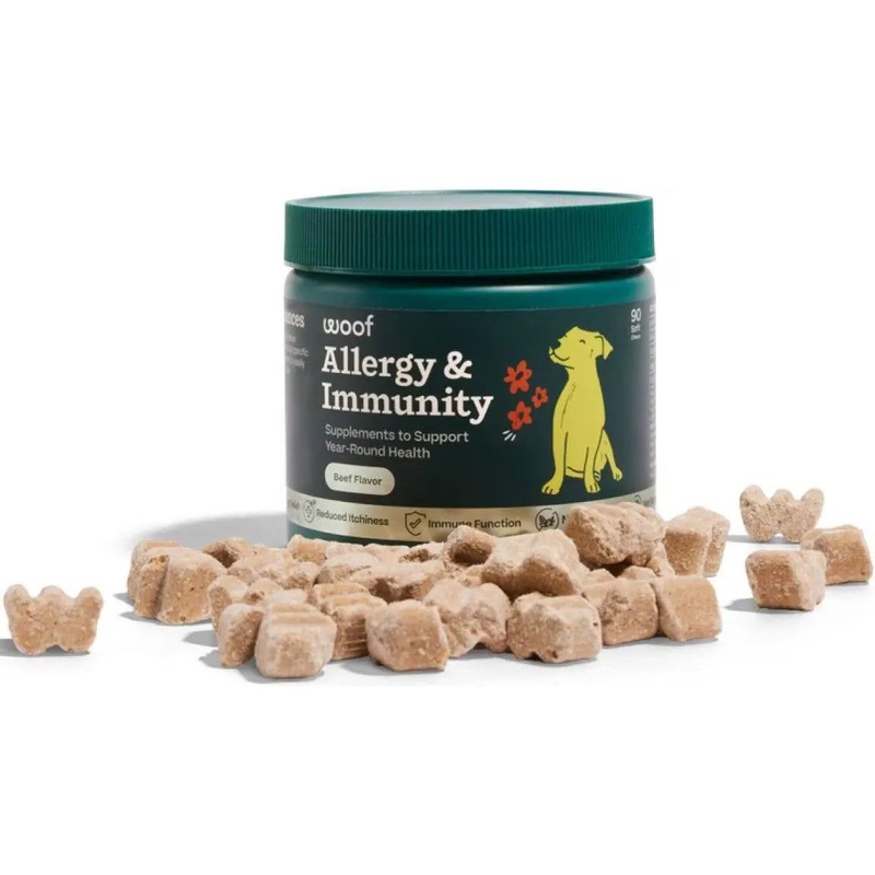 Woof Pet Allergy & Immunity Beef Flavored Chew Supplement for Dogs